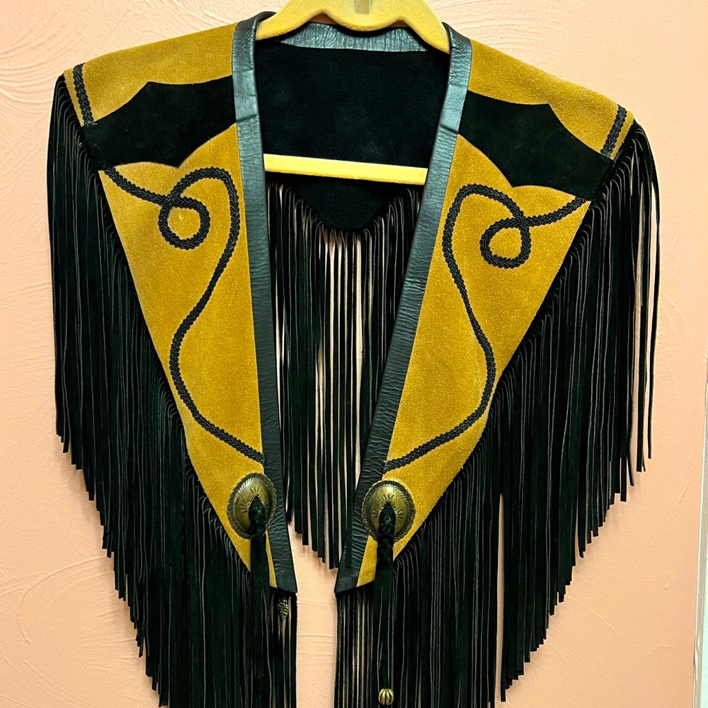 Vintage fringe shrug vest